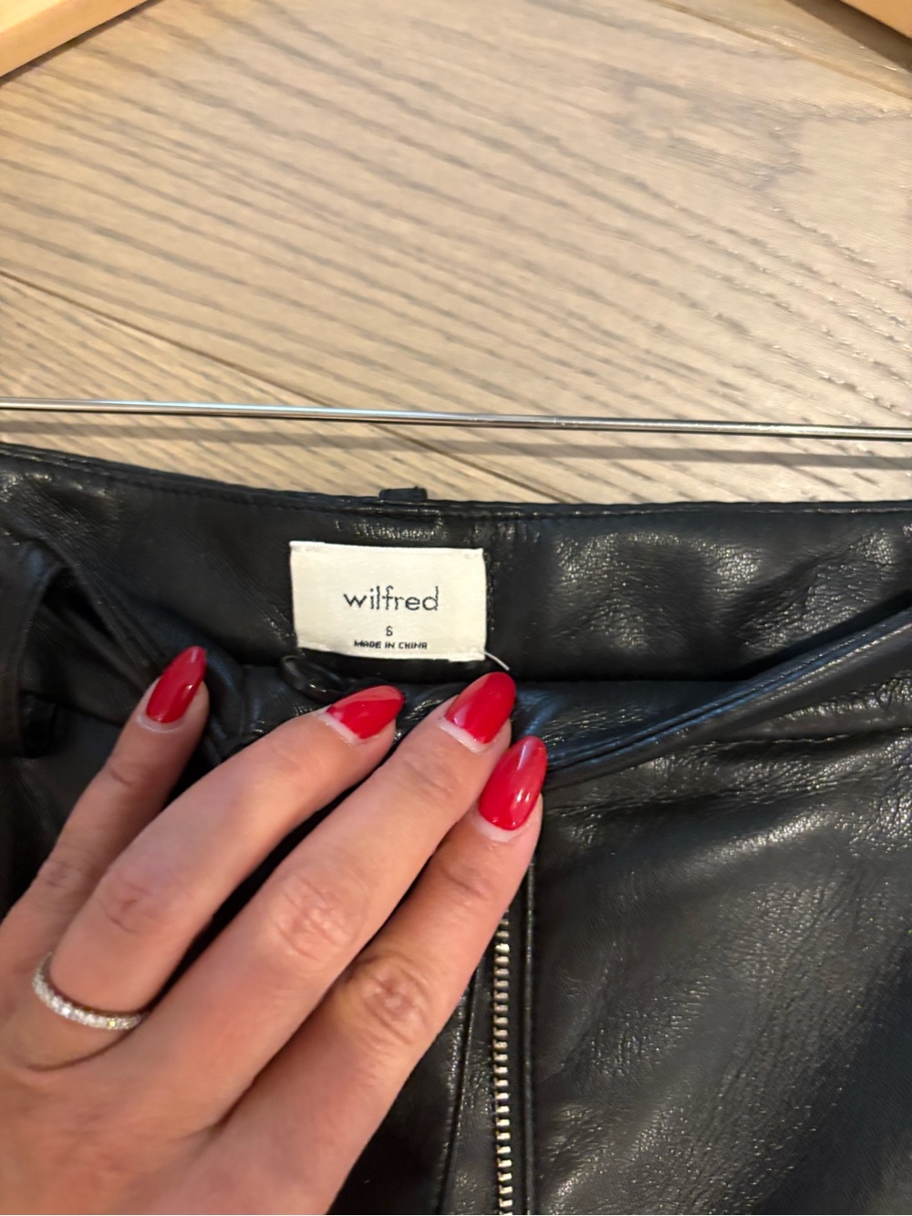 Aritzia Wilfred Black Leather Moto Jacket